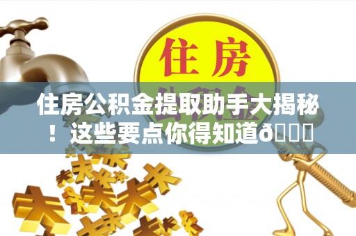 金山屯住房公积金提取助手大揭秘！这些要点你得知道😎