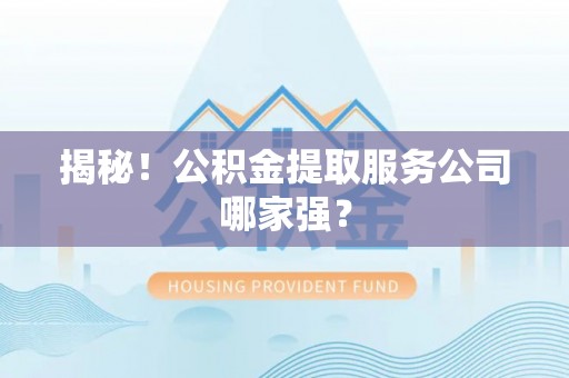 金山屯揭秘！公积金提取服务公司哪家强？